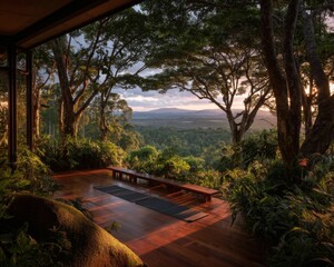 Sunrise Yoga Deck Tropical Forest View