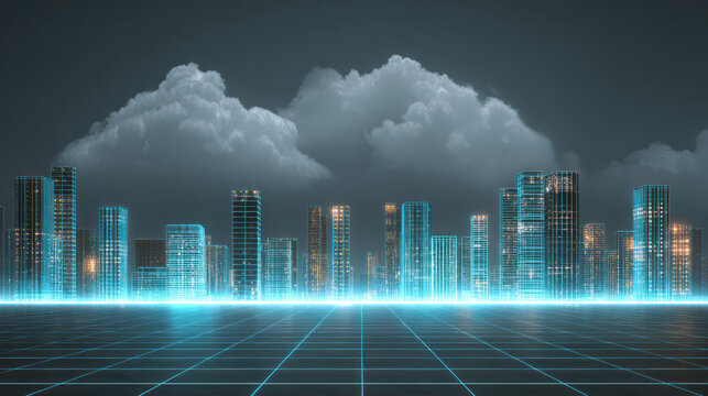 Futuristic Cityscape at Night