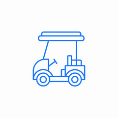blue golf cart icon sign vector