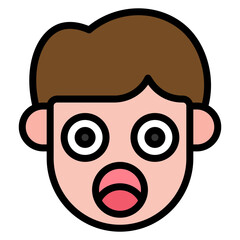 Shocked icon vector image. Can be used for Human Emotions.