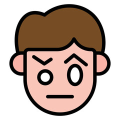 Skeptical icon vector image. Can be used for Human Emotions.
