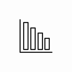 declining graph icon sign vector