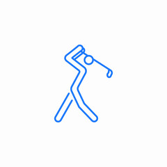 golf player swinging icon sign vector