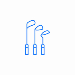 three golf clubs icon sign vector