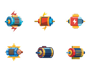 electric motor line art vector illustration