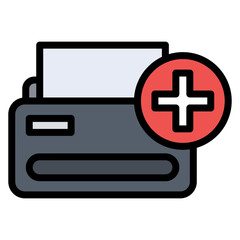 Print Job icon vector image. Can be used for 3d Printing.