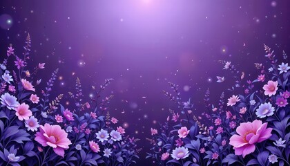 Beautiful purple floral background for computer monitors and digital devices