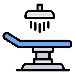 Operating Table icon vector image. Can be used for Plastic and Cosmetic Surgery.