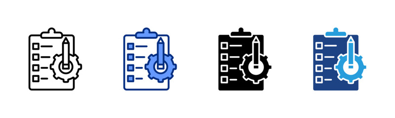 Skill Test icon sheet multiple style collection