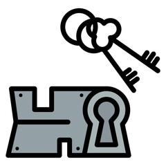 Cylinder lock icon vector image. Can be used for Locksmith.
