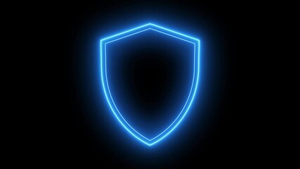 neon protective shield animated neon protective shield health star blue neon 4k isolated croma - Powered by Adobe