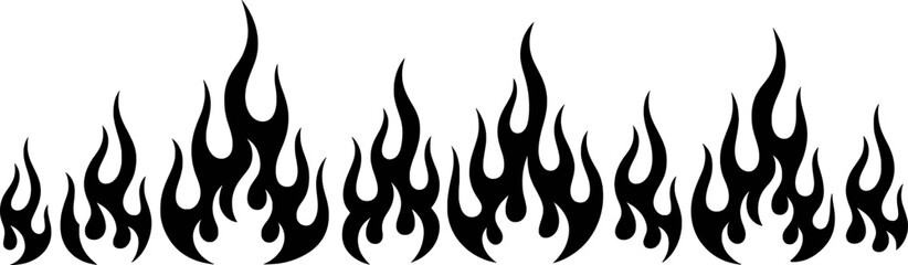 Tribal flames border design fire graphic