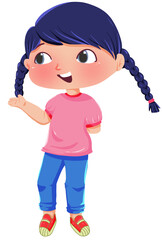 Greets Girl Kids Character Illustration