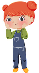 Smiling Girl Kids Character Illustration