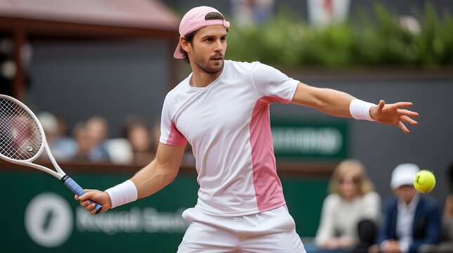 Photo of a tennis player prepares to serve
