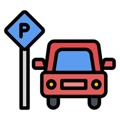 Parking icon vector image. Can be used for Driving School.