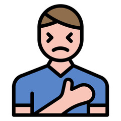 Chest Pain icon vector image. Can be used for Body Ache.