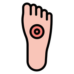 Foot Pain icon vector image. Can be used for Body Ache.