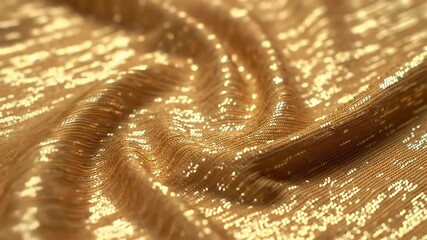 Lustrous Gold Fabric Texture Background with Flowing Waves and Soft, Refined Light - Powered by Adobe