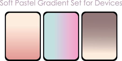 Soft color transparent gradient smooth and vibrant background set. pastel color palette, collections of soft gradation colors, color gradation palettes