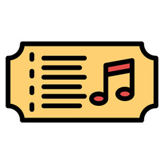 Concert Ticket icon vector image. Can be used for Rock and Roll.