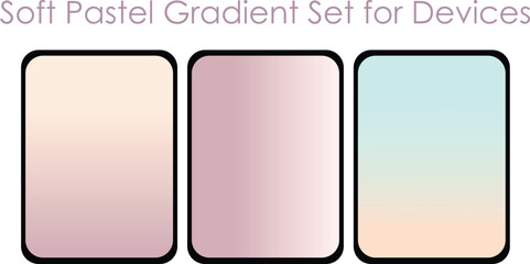 Soft color transparent gradient smooth and vibrant background set. pastel color palette, collections of soft gradation colors, color gradation palettes