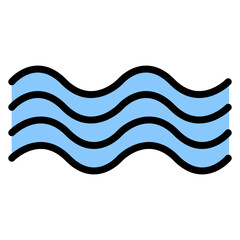 Sea Waves icon vector image. Can be used for Cruiser.