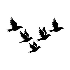 Fototapeta premium Unique and high quality Flock of birds silhouette set