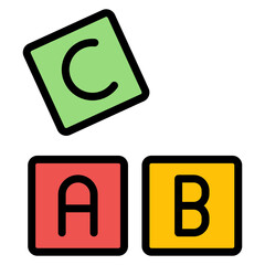 ABC Blocks icon vector image. Can be used for Raising Children.