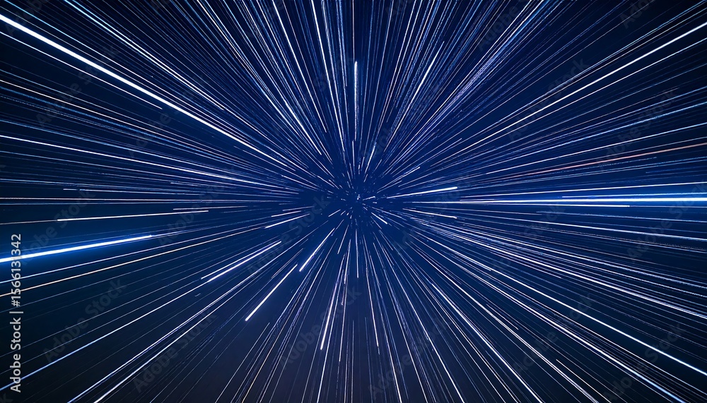 Poster Abstract light trails with radial motion in space.