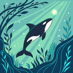 seamless pattern with fishes