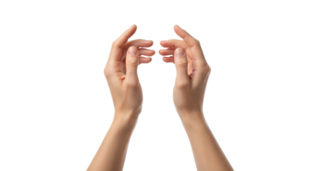 Hands cupped together gesture isolated PNG with Transparent Background