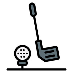 Golf Clubs icon vector image. Can be used for Retirement.