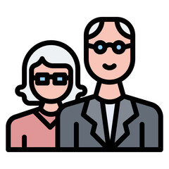 Retired Couple icon vector image. Can be used for Retirement.