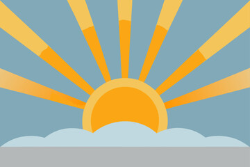 sunrise rays piercing through fog