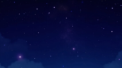 Fototapeta premium A night sky filled with stars and some clouds.