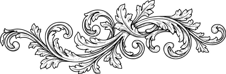 a black and white drawing of a leafy vine