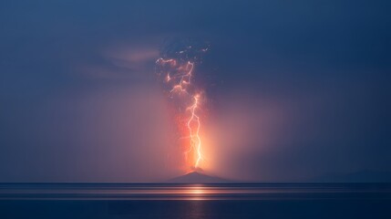 Obraz premium Volcanic lightning during eruption