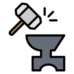 Crafting Hammer icon vector image. Can be used for Mining And Crafting.