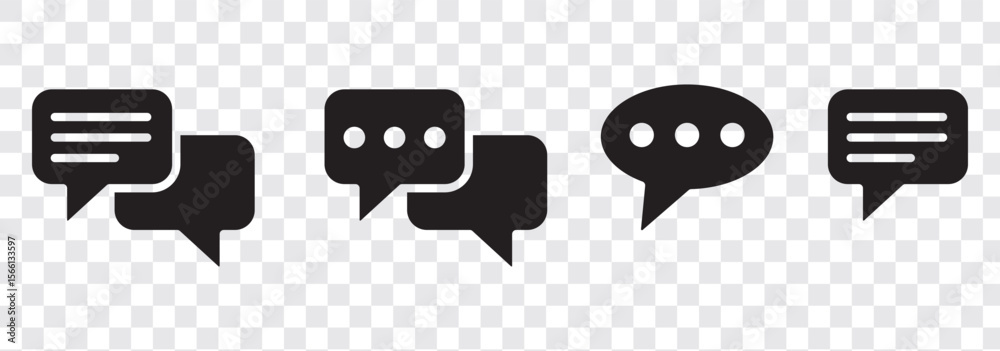Canvas Prints engaging chat message icon set for online communication