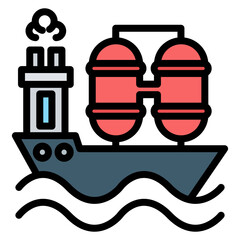 Oil Tanker icon vector image. Can be used for Oil And Gas.