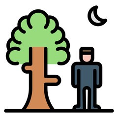 Moonlit Walk icon vector image. Can be used for Dating App.