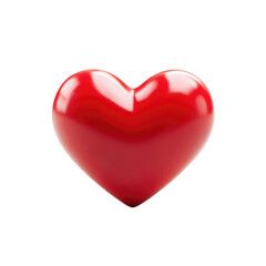 Fototapeta premium Glossy red heart symbol isolated on a pure isolated on a transparent background