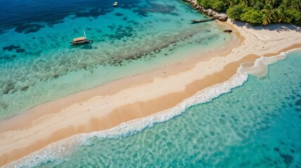 aerial view of a tropical island