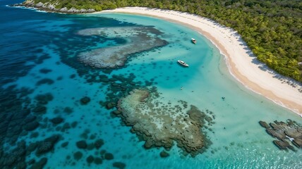 Obraz premium aerial view of a tropical island