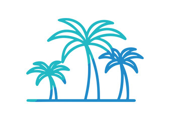Obraz premium Palm tree colorful Vector, Palm tree Icon