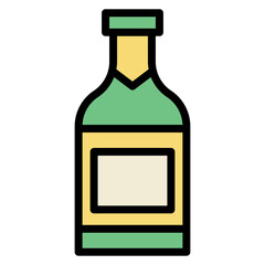 Champagne Bottle icon vector image. Can be used for Anniversary.
