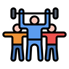 Group Exercise icon vector image. Can be used for Social Club.