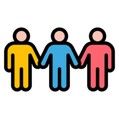 Human Chain icon vector image. Can be used for Protest.