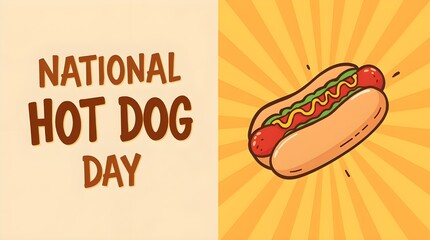 Photo of national hot dog day illustration